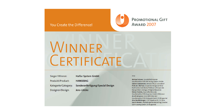 Die HanseBag gewinnt den Promotional Gift Award