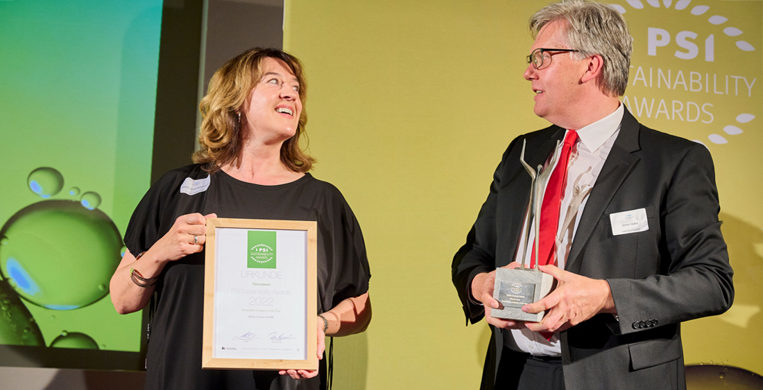 Geschäftsführer Armin Halfar und Kathrin Stühmeyer-Halfar bei den PSI Sustainability Awards