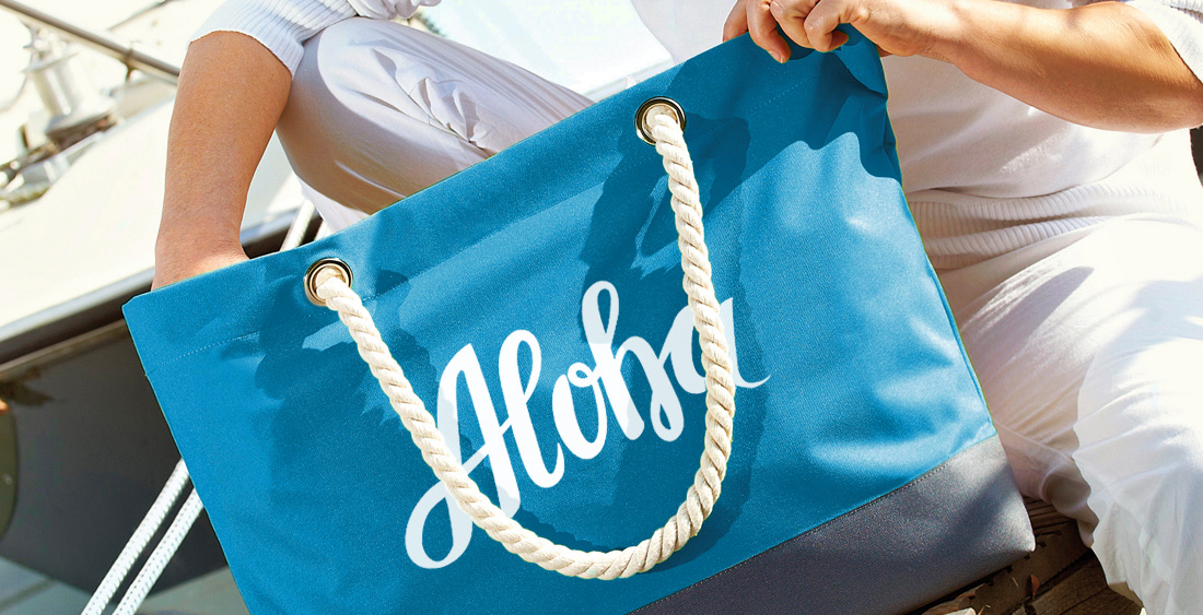 Strandtaschen Werbeartikel präsentiert als SHOPPER BONNY