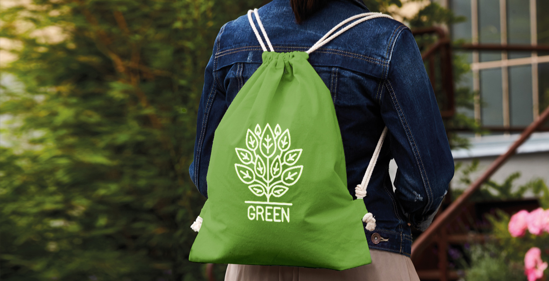 Werbebeutel präsentiert als bedruckter Turnbeutel