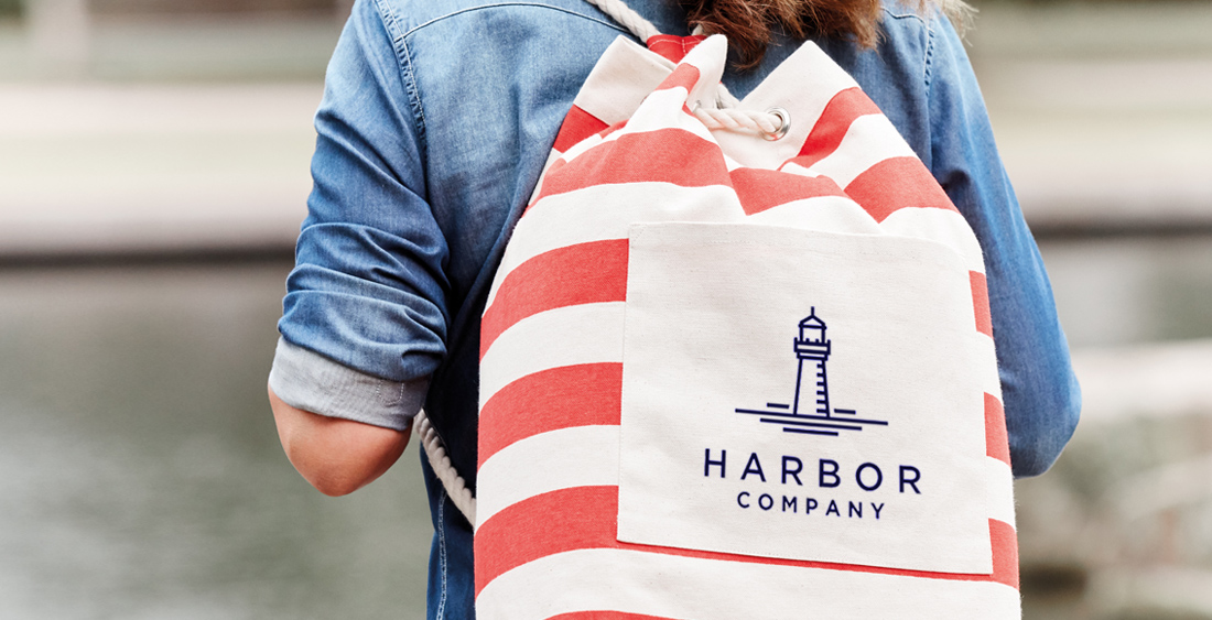 Turnbeutel mit Logo präsentiert als RUCKSACK BEACH